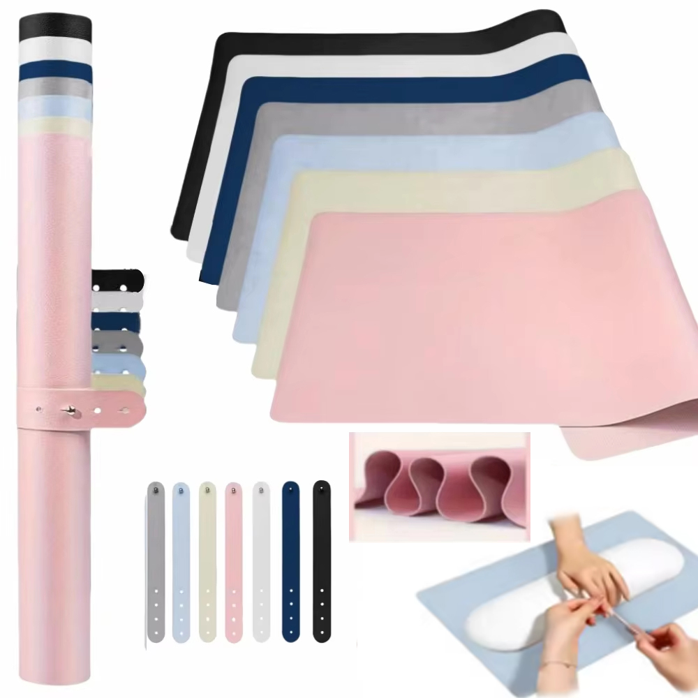 Leather Desk Pad - Nail Art Table Mat Foldable Nail