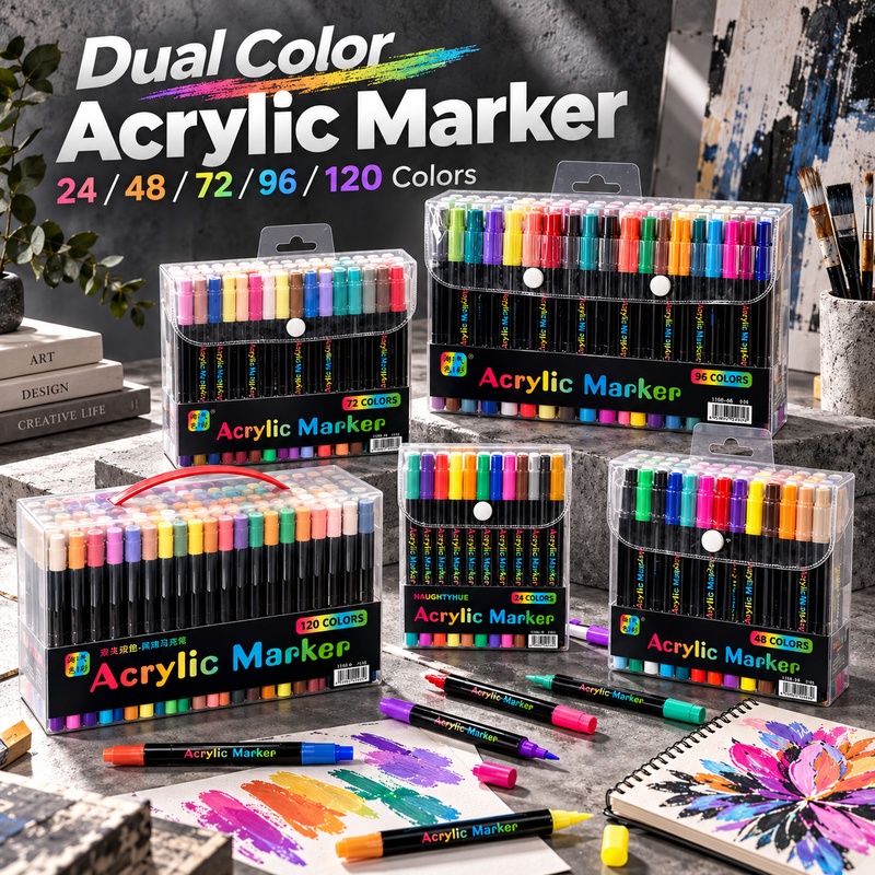 Dual Color Acrylic Paint Marke - огляд і ціна Copic Marker Sketch
