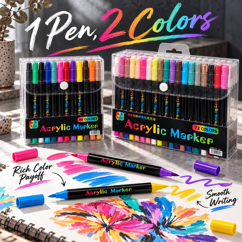 Dual Color Acrylic Paint Marke - огляд і ціна Copic Marker Sketch